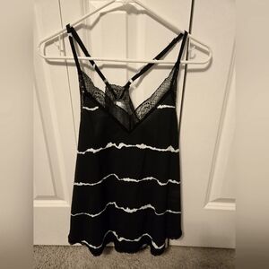 Black and White Striped Women's Top